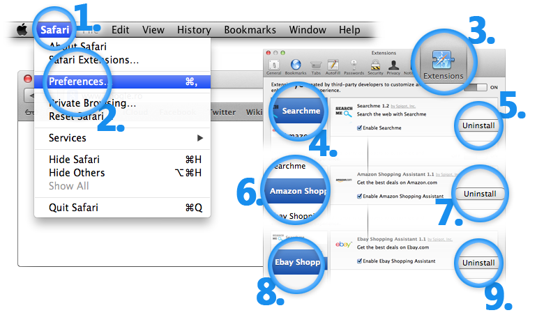 Uninstall Vuze Mac Extensions from Safari